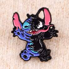 Disney 1 pièce Broche Disney Stitch, épinglette émaillée distinctive - Insigne mignon pour sacs à dos et vêtements, accessoire de broche pour vêtements, attache de sac