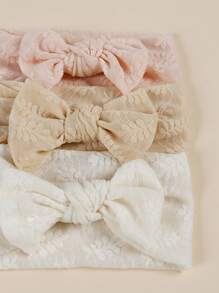 3 Pieces Baby Soft Breathable Mesh Bow Elastic Headbands, Children Hair Accessories, Newborn Versatile Fashion Hair Decor Suitable For Festivals, Parties, Photography, Everyday Wear