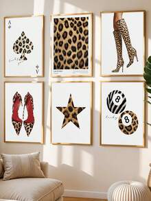 1 件猎豹印花房间装饰，豹纹印花墙面艺术美学，别致奢华的 Y2K 时尚海报，适用于家庭卧室公寓宿舍，无框