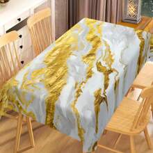 1/20 Stücke elegante goldene und weiße Marmorierung Tischdecke - luxuriöses Polyester, rechteckige Tischdecke für Zuhause, Büro oder Schreibtischnutzung, perfektes Geschenk für Feiertage, Esszimmer Dekoration