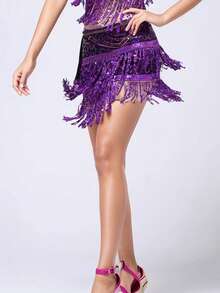 肚皮舞裙臀巾亮片流苏肚皮舞裙舞蹈臀带拉丁舞草裙舞臀巾表演服装