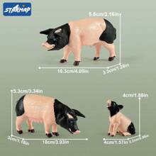 Realistic Farm Animal Figurines Toys Set, Plastic Learning Educational Playset Animal Themed Party Supplies For Easter Egg Birthday Christmas,Farm World - Pig, Goose, Chicken, Duck, Dairy Cow, Donkey, Water Buffalo, Sheep, Rabbit, Dog, Cat, Parrot Farm Animal Toys For Kids Girls Boys Ages 3+