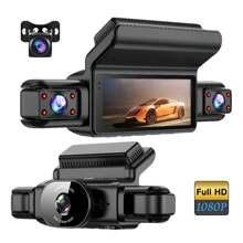 4-Camera Drive Recorder With WiFi, WDR HDR, Car Camera, 1080P Full HD, Ultra-Strong Night Vision Function, 360-Degree All-Round Protection, 24-Hour Parking Monitoring, 32GB Card Included, Loop Recording, G-Sensor, LED Traffic Light Countermeasures, Motion Detection, Infrared Night Vision