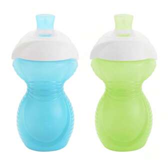 Click Lock 9oz Bite Proof Soft Spout Sippy Cup – 2pk Blue/Green
