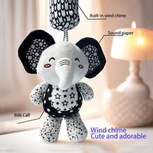 Plush Baby Toys With Portable Hanging Ring, Black & White Rattle Toy - Stroller Wind Chimes Plush Rattle Doll, Suitable For Car Seat - Ideal Gifts For 0-3-6-9-12 Month Baby Boys & Girls, Newborn Toys, Foxes