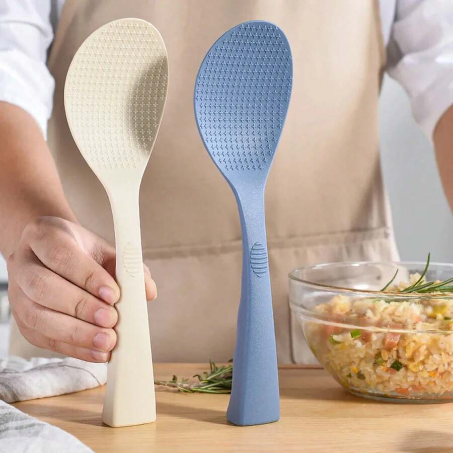 Cuchara de arroz de silicona de calidad alimentaria, olla antiadherente para el hogar, cuchara de cocina resistente a altas temperaturas, herramientas de cocina, 1. - Azul - Ver 1