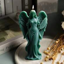 1pc 3D Mythical Wings Goddess Fragrance Candle Silicone Mould, DIY Soap, Fragrance, Plaster Decor, Home Accessories, Creative Gift, Reusable Silicone Mold
