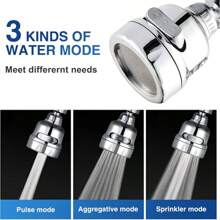 360 Degree Faucet Extender Plastic Abs 3 Mode Faucet Extension Aerator Water Saving Faucet Tap Nozzle For Kitchen Bathroom