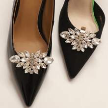 2 szt. zdejmowanych klipsów do butów z kryształkami, metalowa dekoracyjna klamra do butów na obcasie i sandałów ślubnych