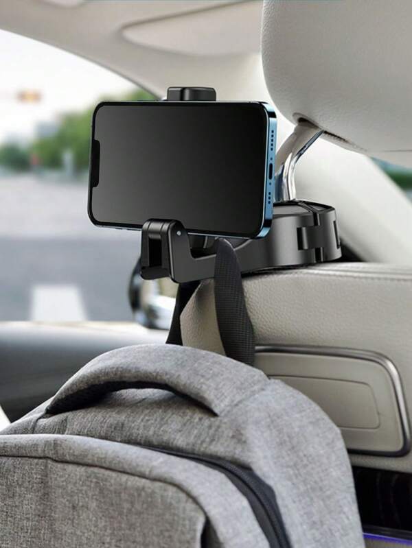 Retractable Foldable Storage Hook - Headrest Hook - Car Phone Holder Backrest Hook Lock Support - Car, Auto Accessories, Travel Essentials, Holiday Necessities - Black/Silver/Red/Blue/Multi-Color/Random Color - 1pc/2pcs/4pcs - ABS Material For Women Storage Organizer Travel Essentials Back To School Dormitory Storage