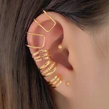 Set de 7 piezas de clips y aretes minimalistas y prácticos, multifuncionales