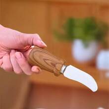1/2 Stück vertikales Edelstahl Buttermesser mit Kunststoffgriff, multifunktionale mini Käse-Streichspatel, Käsemesser und -gabel, Brot, Toast, Marmelade Spatel, Backwerkzeug, geeignet für Küche und Restaurant Utensilien