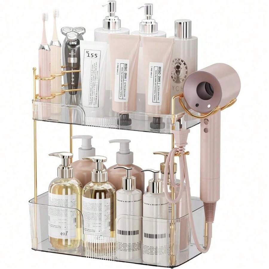 3 Tier Bathroom Organizer Countertop Makeup Perfume Tray Skincare Organizer For Bathroom Dresser Vanity (Grey) - White - View 1