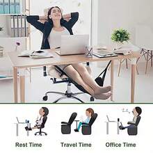 1pc Black Airplane Footrest Portable Adjustable Strap For Travel Lightweight Desk Hammock Leg Rest For Airplanes, Offices, Outdoors, And Cars. - Multicolor - View 3