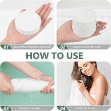 Toallitas de baño comprimidas de alta calidad, toalla desechable de 139.x 69.85, toalla de viaje, reutilizable para hotel, camping, deportes, senderismo, playa, natación, día - 55,1" x 27,5" (paquete de 3) - Ver 2