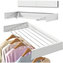 Tendedero de Ropa Plegable de Acero Inoxidable para Secado en Interiores y Exteriores,Tendedero Plegable de Acero Inoxidable para Colgar Ropa (80cm) (Blanco) - Blanco-80cm - Ver 2