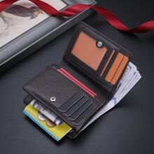 1 件新款男士钱包，复古鹿头设计休闲多功能拉链钱包，青年学生多功能多卡槽卡包，男士正式/商务正式情人节礼物创意 - 深咖 - 查看 4