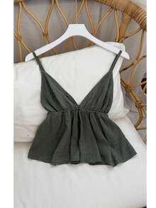 Women Tank Tops & Camis - xanh quân đội - Xem 4