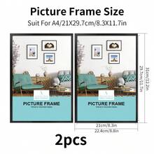 1/2/3/4件装多色铝合金相框 30x40cm/A3/A4，无框金属相框，纤薄窄边框防锈金属框，适用于海报、画布和证书，现代家居、婚礼照片展示、影棚墙面装饰、企业奖品框、办公室画廊装饰（金色/银色/玫瑰金/黑色）