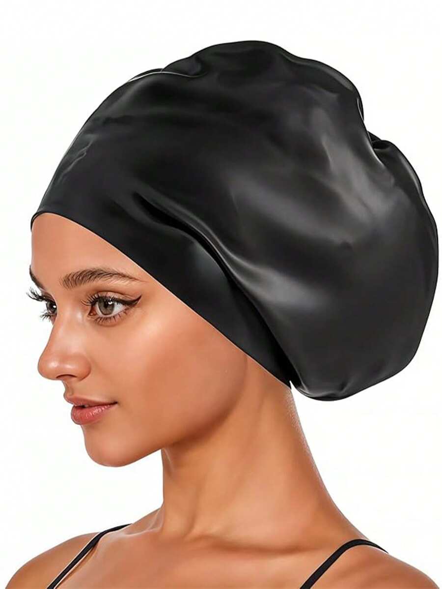 1 pezzo Cuffia da nuoto in silicone per adulti, impermeabile, universale, adatta a teste grandi, cuffia da nuoto per capelli lunghi - cuffia da nuoto extra large - cappello da nuoto in silicone impermeabile