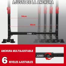 Banco Jumei Gimnasio Multifuncional 50x50 Ejercitador Pecho(Mancuernas no incluidas) - Negro - Ver 5