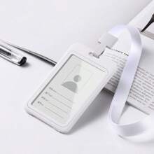 1pc/5pcs/10pcs/50pcs Ins Style Thick Vertical & Horizontal Card Holder, 11 Colors Lanyard ID Badge Holder, Suitable For Office, School, Mall, Work Etc. School Supplies,Back To School