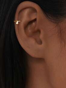1PC 925 Sterling Silver Tiny Hoop Earring CZ Nose Ring For Women Body Jewelry Ear Bone Nail Ear Piercing Niche Design Ear Hook Jewelry