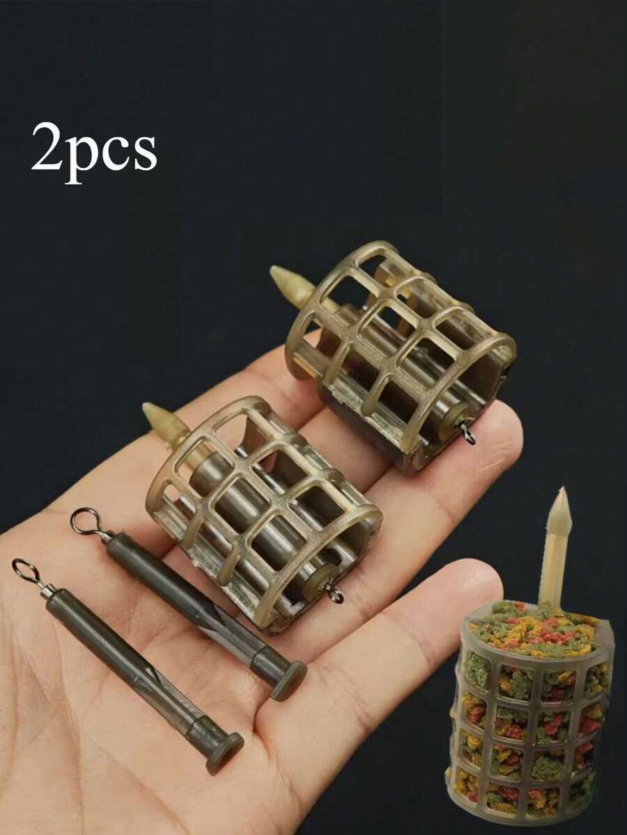 2pcs Portable Feeders Cage Lightweight Fishing Feeder Cage