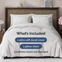 Cover Queen Size Set - Extra Soft Queen Size Duvet Cover 90 X 90 With 2 Pillow Shams - Hotel Luxury Easy Care And Fade Free W/ Zipper Closures & Ties - Breathable Bedding Set (Light Sage Green) - 04 - 法國灰(無被子) - 查看 2