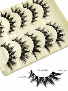 Asiteo 5 Pairs Manga Lashes,Natural Eye Tail Elongation Fluffy And Crossed Style,With Clear Band Reusable Extension Makeup False Lashes - Spiky Manga Lashes - View 3