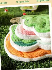 1pc Cute Vegetable Pattern Kitchen Towel, Coral Fleece 3-Layer Thick Quick-Dry Hand Towel With Hanging Loop, Super Absorbent Dish Cloth, Lightweight Super Soft Fiber Handkerchief, Non-Shedding, Suitable For Bathroom And Kitchen/Bathroom Drying/Bathroom Home - Multicolor - View 6