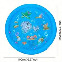 100CM/40inch Summer Outdoor Water Play Toy Dolphin Spray Mat Circular Spray Mat,Courtyard Water Play Mat