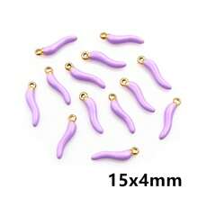 5pcs Enamel Chili Pepper Charms Pendant Multi Colors For DIY Jewelry Making Earrings Necklace Pendants Accessories Findings