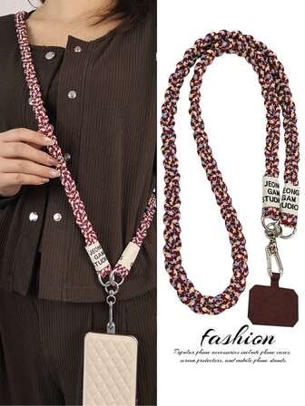 1pc 3-Strand Durable Lanyard, Suitable For Men & Women, Outdoor Climbing, Phone Holder, Amplifier, Necklace, Wrist Strap, Length Approx. 66cm