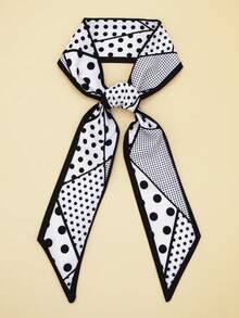 1 pieza Pañuelo de cuello de mujer con estampado de flores y estampado floral en negro y café, accesorio versátil para atar bolsos, cajas de regalo, cabello - Diseño sencillo y de moda para vestir - PD-443 - Ver 6