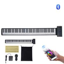 88 Keys Roll Up Keyboard Piano, 128 Rhythms, 128 Tones Portable Electric Digital Hand Roll Piano With Rechargeable Battery 2W Speaker LED Display 5 Ports MIDI Function, For Kids Beginners Adults - 128 Rhythms - 查看 8