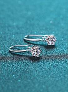 A Pair Of Girls European And American Simple Temperament Versatile Zirconia Earrings Six-Claw Earrings