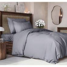 Cover Queen Size Set - Extra Soft Queen Size Duvet Cover 90 X 90 With 2 Pillow Shams - Hotel Luxury Easy Care And Fade Free W/ Zipper Closures & Ties - Breathable Bedding Set (Light Sage Green) - 06 - 鋼藍(無被子) - 查看 1