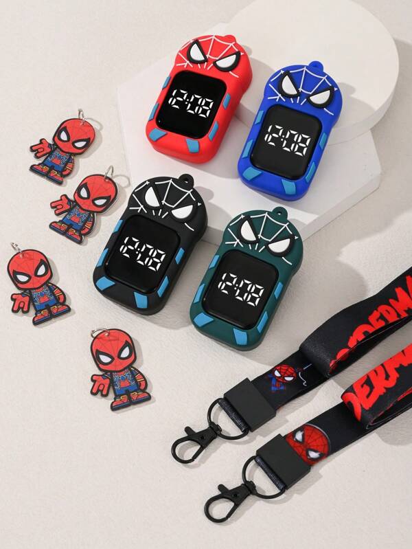 Disney 1pc Disney LED Square Digital Removable Lanyard Cartoon Electronic Watch For Boys & Girls, Suitable For Sports Wearing And Gifting