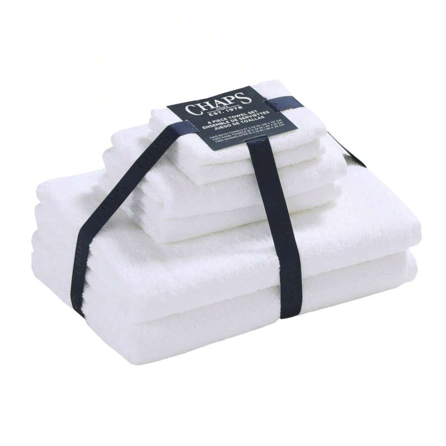 Chaps Bath Towels 6-Piece Sets For Bathroom - Ring Spun Cotton Towel Set - White - 1 - View 1