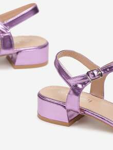 Low Heel Sandals With Zirconia For Daily Wear - Purple - View 4