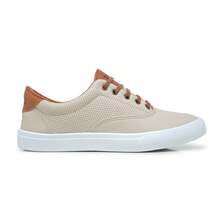 Men's Polo Boxster Casual Sneakers Lace-Up Sneakers Flat Sole Round Toe Casual Dress Shoes - 米色 - 查看 3