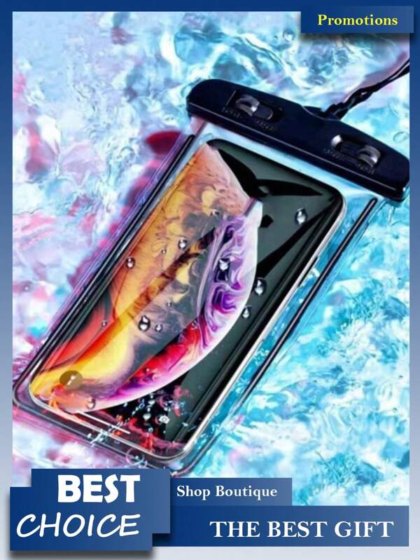 6 Stücke IPX8 wasserdichte Handyhülle Universal für Handys, wasserdichte Tasche aus transparentem Material für Unterwasser, für Schwimmen, Tauchen, Angeln, Kajakfahren "Transparente Touchscreen-Trockentasche für Strand, Schwimmen, Schnorcheln"