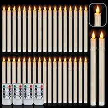 36 Pack Ivory Flameless Taper Candles With Remote, 10.6" Battery LED Candles - Risk-Free, No Fire Risk For Wedding, Church, Home, Party Decor - Ivory - 查看 1