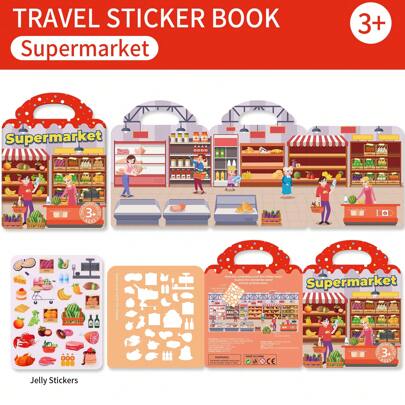 Reusable Sticker Book For Youngsters, Washable Stickers For Youngsters, Jelly Sticker Book, Birthday And House Party, Group Activity, Art Class Or Other Activities