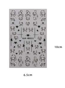 4 Pieces Of Bohemian Style Dark Flower Butterfly Relief Nail Art Stickers For Spring And Summer - Black, White, Blue, Pink Flowers, Vines, Leaves, Butterflies, Hearts, Bow Art Design, 5d Relief Craft, Suitable For Women's Disposable Self-Adhesive Back Adhesive Nail Art Stickers, Bohemian Style Dark Flower Theme Style, Easy To Stick Nail Decoration Stickers