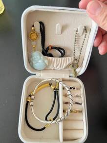1 Stück einfache transparente Schmuckbox mit mehreren Fächern, abnehmbare Ohrringe- und Ringorganizer, reisefreundlicher staubdichter Behälter, Schubladen, Schmuckaufbewahrungsbox für Eitelkeit, Antioxidations-Schmuckbeutel, transparente Schmucktasche, tragbarer Schmuckorganizer