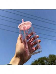 1 cốc nhựa màu hồng thời trang 16oz có nắp và ống hút, lý tưởng cho cà phê đá, sinh tố, quà tặng cho phụ nữ, chị em gái, văn phòng, nhà cửa, tiệc tùng, đám cưới, sinh nhật, Giáng sinh, trang trí năm mới và nhiều dịp khác. - Nhiều màu - Xem 4