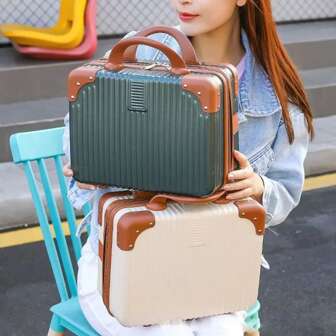 14 Inch Mini Travel Suitcase Cosmetic Box Hand Luggage Organizer Makeup Case Small Password Box Boarding Case