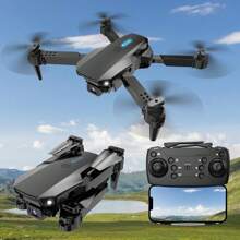 TOKQI Drone cuadricóptero E88, cámara HD 720P, control de altura fija, vuelo a 360°, control remoto plegable, juguete de dron ideal como regalo para Navidad, Halloween y Acción de Gracias